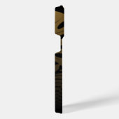 黒と金ゴールドのトロピカル葉 iPhoneケース (右側面)