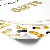 黒と金ゴールドのドットカードとギフトのサイン フォトプリント            (角)