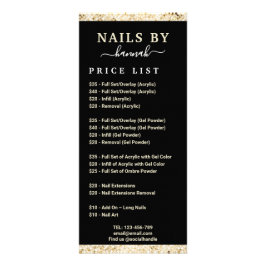 黒と金ゴールドのネイルサロン価格表記号 ラックカード