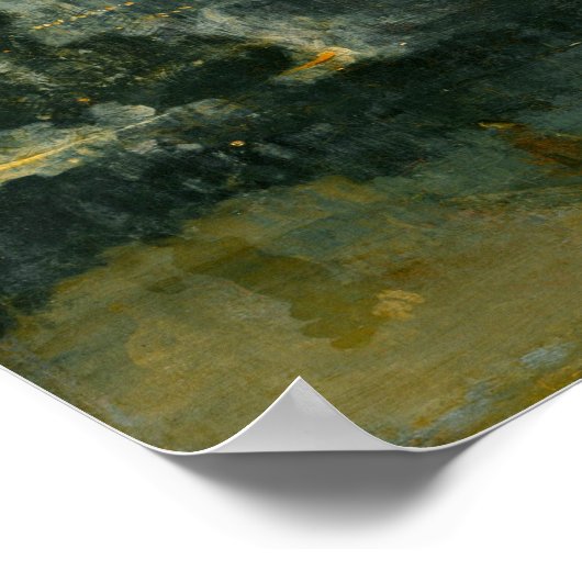 黒と金ゴールドのノクターン – 落下ロケット ポスター (角)