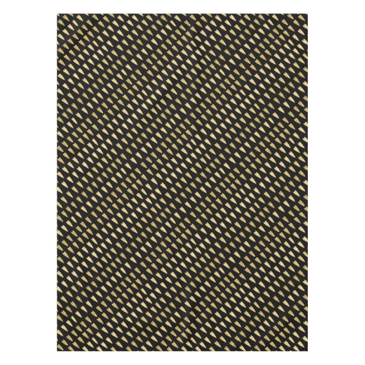 黒と金ゴールドのハート テーブルクロス (正面)