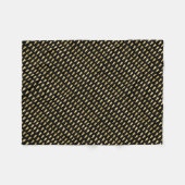 黒と金ゴールドのハート フリースブランケット (正面(横))