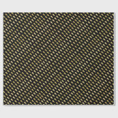 黒と金ゴールドのハート ラッピングペーパー (フラット)