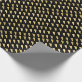 黒と金ゴールドのハート ラッピングペーパー (角)