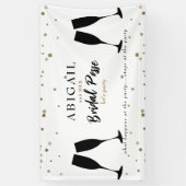 黒と金ゴールドのバチェロレッテバナー 横断幕 (縦)