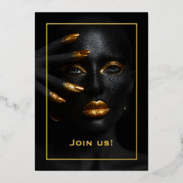 黒と金ゴールドのバチェロレッテ 箔招待状