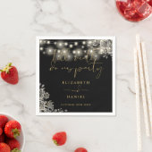 黒と金ゴールドのバラストリングライトゴシック結婚ズ スタンダードカクテルナプキン (インサイチュ)