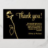 黒と金ゴールドのバラ芽サンキューカード 箔シーズンカード (正面)