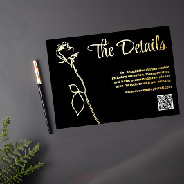 黒と金ゴールドのバラ芽QRコード詳細カード 箔シーズンカード