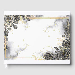 黒と金ゴールドのバラ ゲストブック