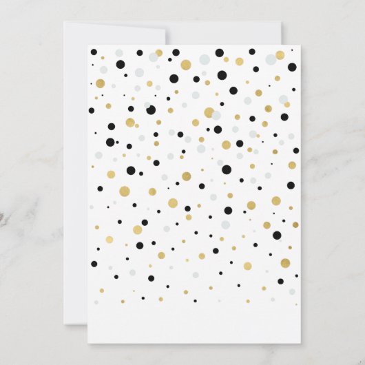 黒と金ゴールドのバルーン | Oh男の赤ちゃんベビーシャワー 招待状 (裏面)