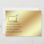 黒と金ゴールドのバーチャル卒業写真 案内状 (裏面)