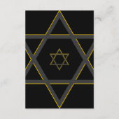 黒と金ゴールドのバー(ユダヤ教の)バル・ミツバー披露宴挿入カード エンクロージャーカード (裏面)