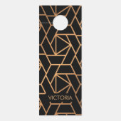 黒と金ゴールドのパタエレガントーン ドアノブサイン (正面)