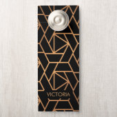 黒と金ゴールドのパタエレガントーン ドアノブサイン (ノブ)