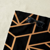 黒と金ゴールドのパタエレガントーン ビーチタオル (インサイチュ)