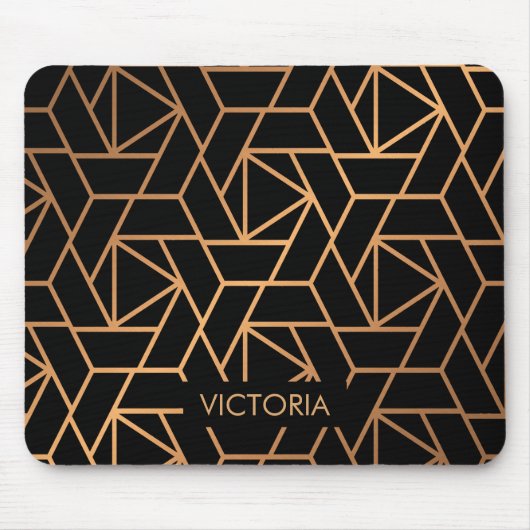 黒と金ゴールドのパタエレガントーン マウスパッド (正面)