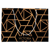 黒と金ゴールドのパタエレガントーン ラージペーパーバッグ (裏面)