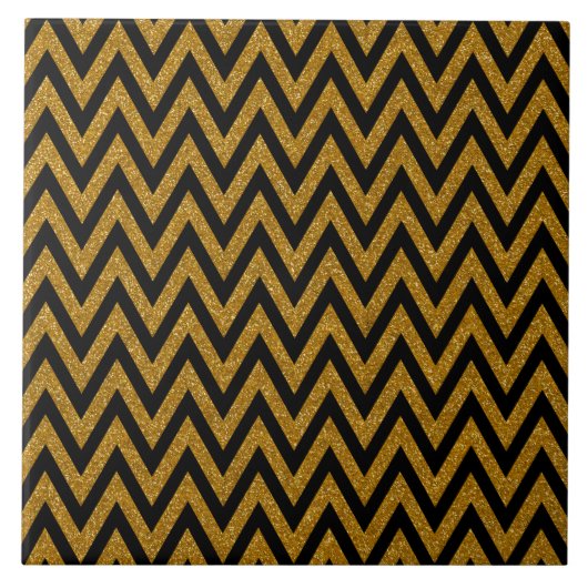 黒と金ゴールドのパターン タイル (正面)