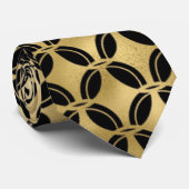 黒と金ゴールドのパターン ネクタイ (ロール)