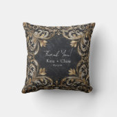 黒と金ゴールドのパライ結婚ッシュのシール クッション (裏面)