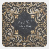 黒と金ゴールドのパライ結婚ッシュのシール スクエアシール (正面)