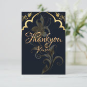 黒と金ゴールドのパーソナライズされたサンキューカード サンキューカード (スタンド正面)