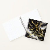 黒と金ゴールドのパーソナライズされた贈り物の考え ノートブック (内部)
