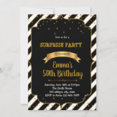 黒と金ゴールドのパーティーの招待 招待状 (正面)