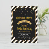 黒と金ゴールドのパーティーの招待 招待状 (スタンド正面)