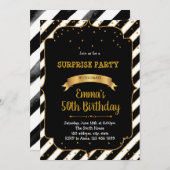 黒と金ゴールドのパーティーの招待 招待状 (正面/裏面)