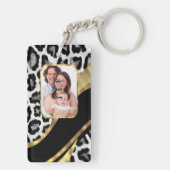 黒と金ゴールドのヒョウ キーホルダー (裏面)