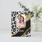 黒と金ゴールドのヒョウ ポストカード (スタンド正面)