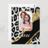 黒と金ゴールドのヒョウ ポストカード (正面/裏面)