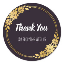 黒と金ゴールドのビジネステッカー