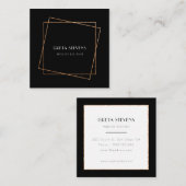 黒と金ゴールドのフレームアートデコ スクエア名刺 (正面/裏面)