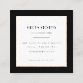 黒と金ゴールドのフレームアートデコ スクエア名刺 (裏面)