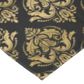 黒と金ゴールドのフローラが幾何学的パターンを減衰 テーブルクロス (アングル)
