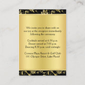 黒と金ゴールドのフローラエンクロージャカード エンクロージャーカード (裏面)