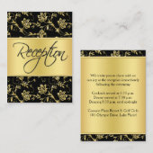 黒と金ゴールドのフローラエンクロージャカード エンクロージャーカード (正面/裏面)