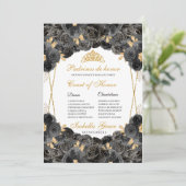 黒と金ゴールドのフローラキンセアニェラ裁判所 招待状 (スタンド正面)