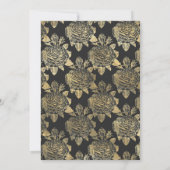 黒と金ゴールドのフローラゴシックリハーサルディナー 招待状 (裏面)