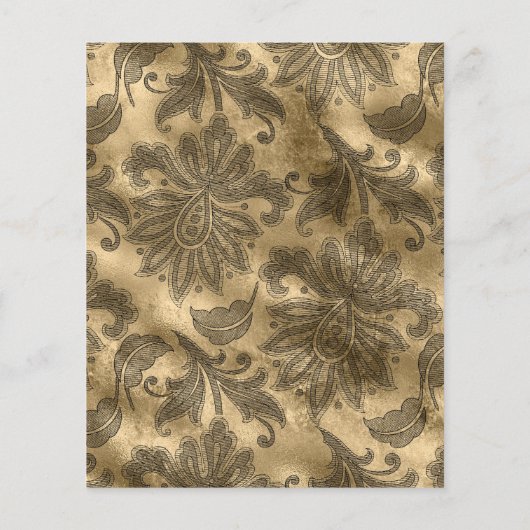 黒と金ゴールドのフローラゴシック結婚式招待状 チラシ (裏面)