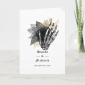 黒と金ゴールドのフローラスケルトン結婚ゴシック プログラム (正面)