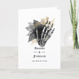 黒と金ゴールドのフローラスケルトン結婚ゴシック プログラム