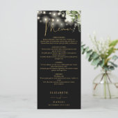 黒と金ゴールドのフローラストリングラ結婚イトの夕食 メニュー (スタンド正面)