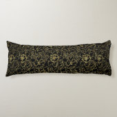 黒と金ゴールドのフローラマスク ボディピロー (正面)