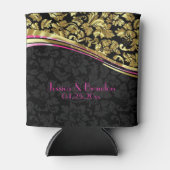 黒と金ゴールドのフローラマスク 缶クーラー (正面)