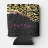 黒と金ゴールドのフローラマスク 缶クーラー (裏面)