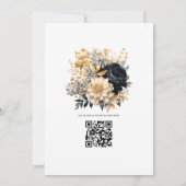 黒と金ゴールドのフローラ冬の結婚式 招待状 (裏面)